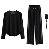 DRUR Women's Tracksuit With Long Sleeve Sports Tops and Sweatpants Casual Loose Yoga Sets Two Piece Sportswear Outfits For Gym 24 Hour Sport