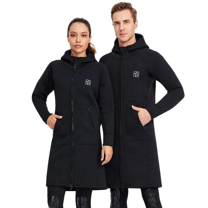 3mm Men's and Women's All-in-one Diving Long Trench Coat Waterproof Cold Proof Sun Proof Hooded Diving Jacket Neoprene Surf - 24 Hour Sport