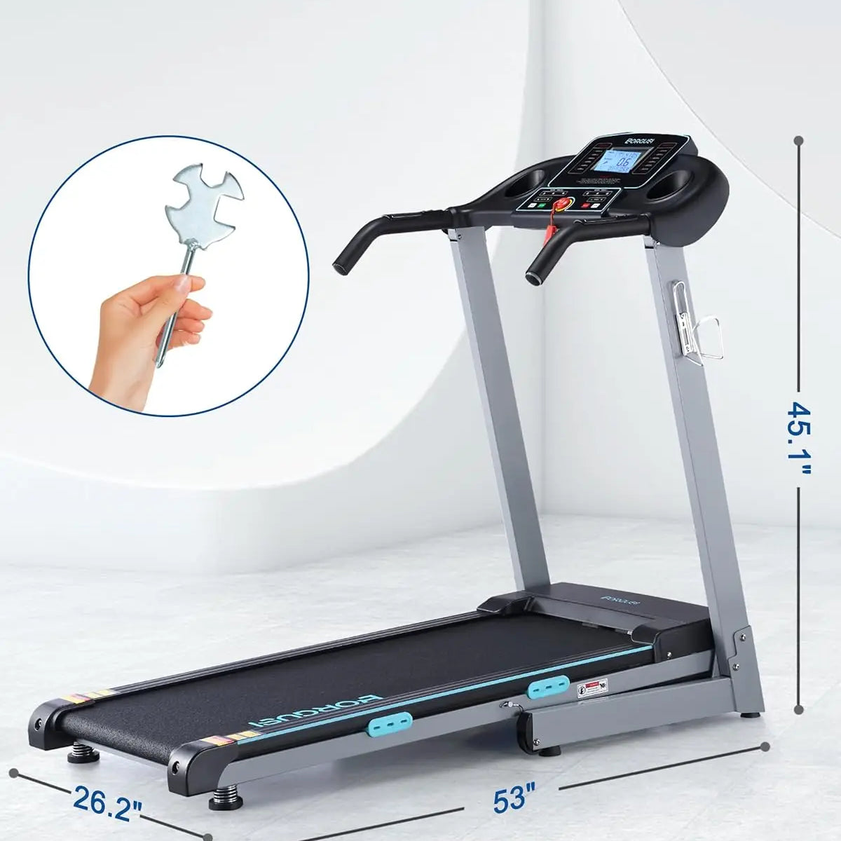 300 lb Capacity, 3.0HP Folding Electric Treadmill Up to 8.5 MPH Speed