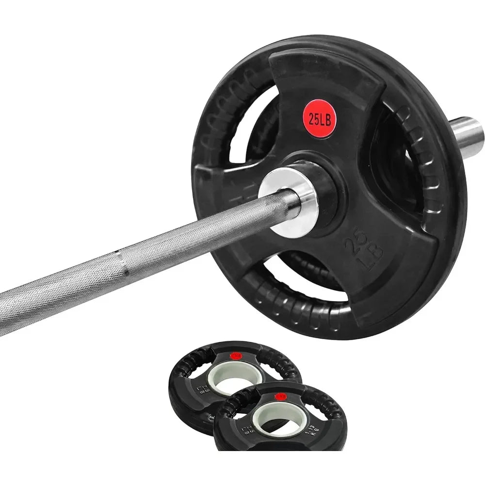 Professional-Grade Weight Set - 2-inch plates, 7FT barbell, multiple packages.