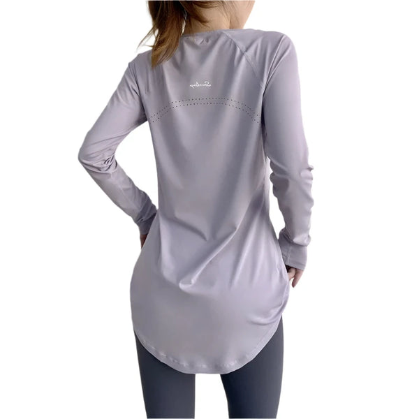 Long Sleeve Yoga Shirts for Women: Breathable, Stretchy Workout Tops
