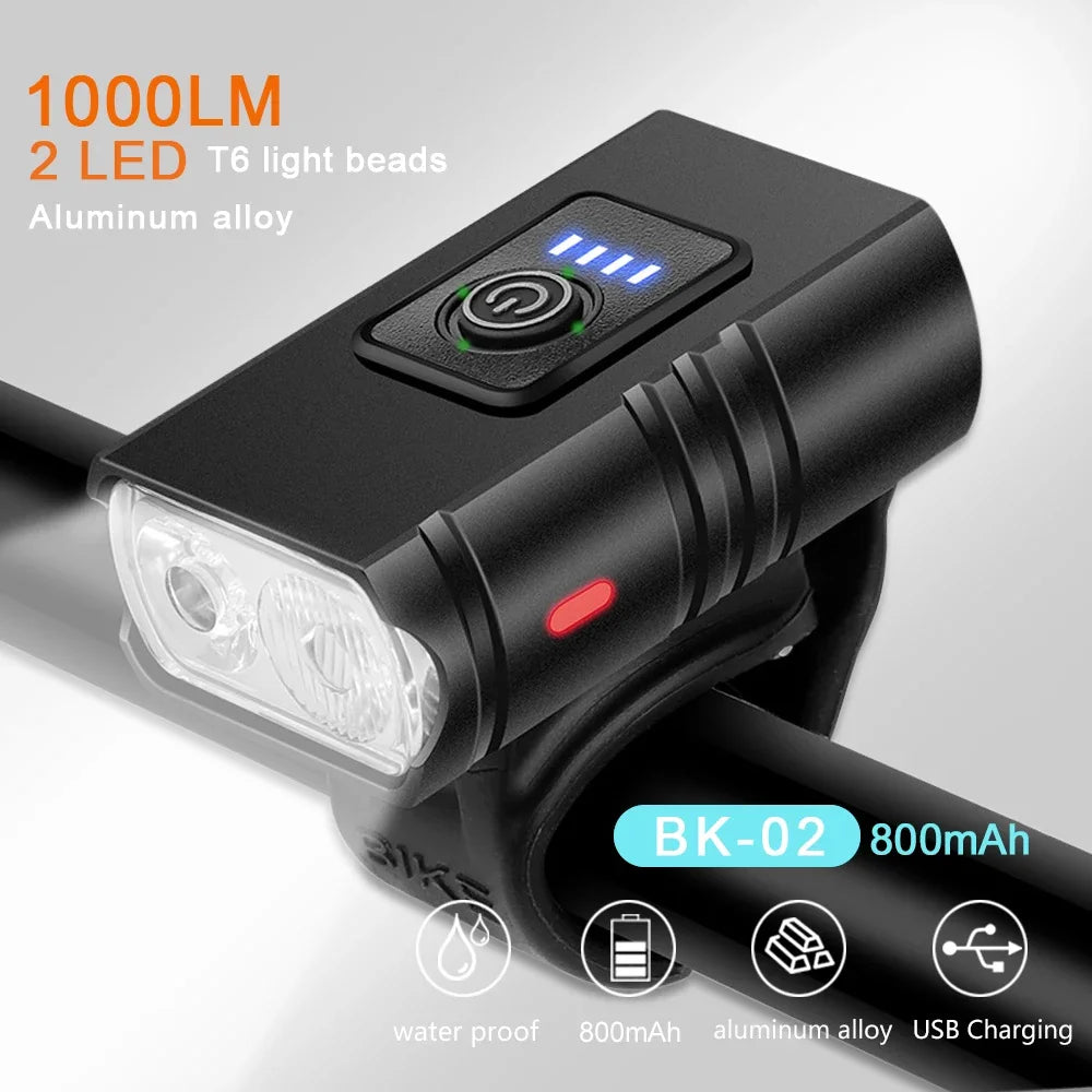 BK02 Bike Light USB Rechargeable T6 LED