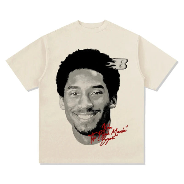 Men's Kobe Bryant Portrait Oversized Cotton Basketball Tee