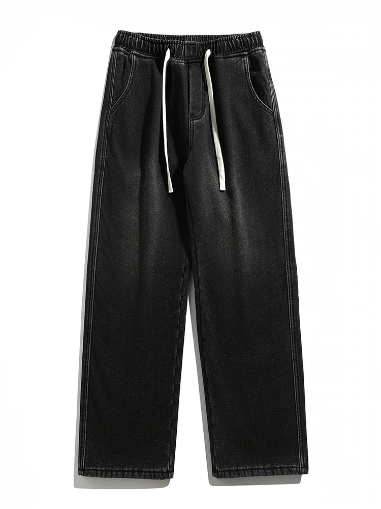 Cozy and Cool: Fleece-Lined Denim Pants
