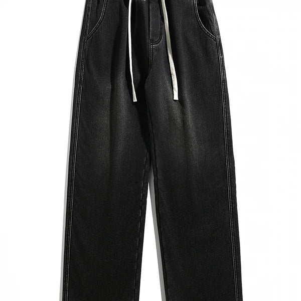 Cozy and Cool: Fleece-Lined Denim Pants
