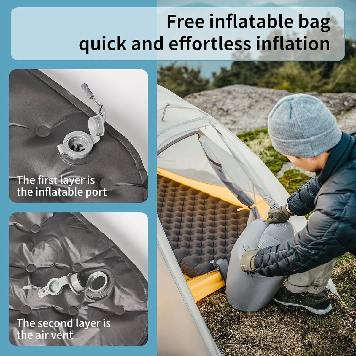 Thick Ultralight Sleeping Pad - Warm & Portable Camping Mattress