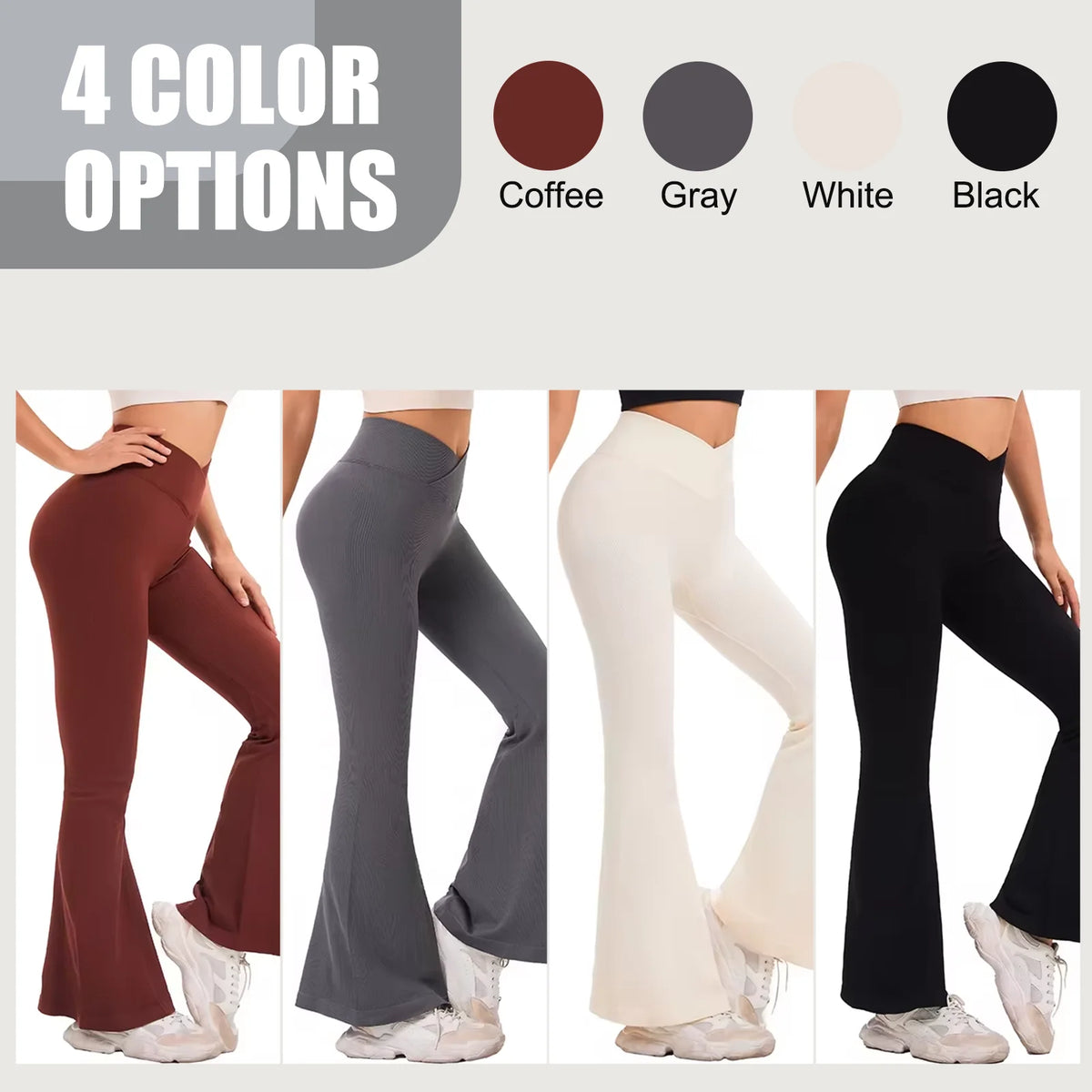 Women's High-Waisted Flare Yoga Pants: Soft, Stretchy, Tummy Control