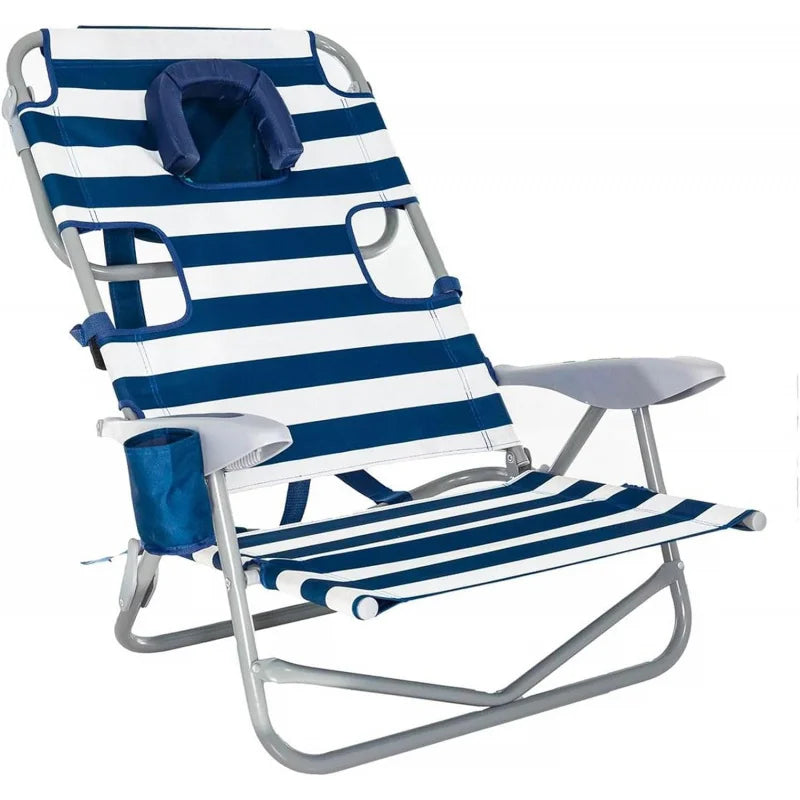 Portable, Adjustable Beach Chair with Face Opening