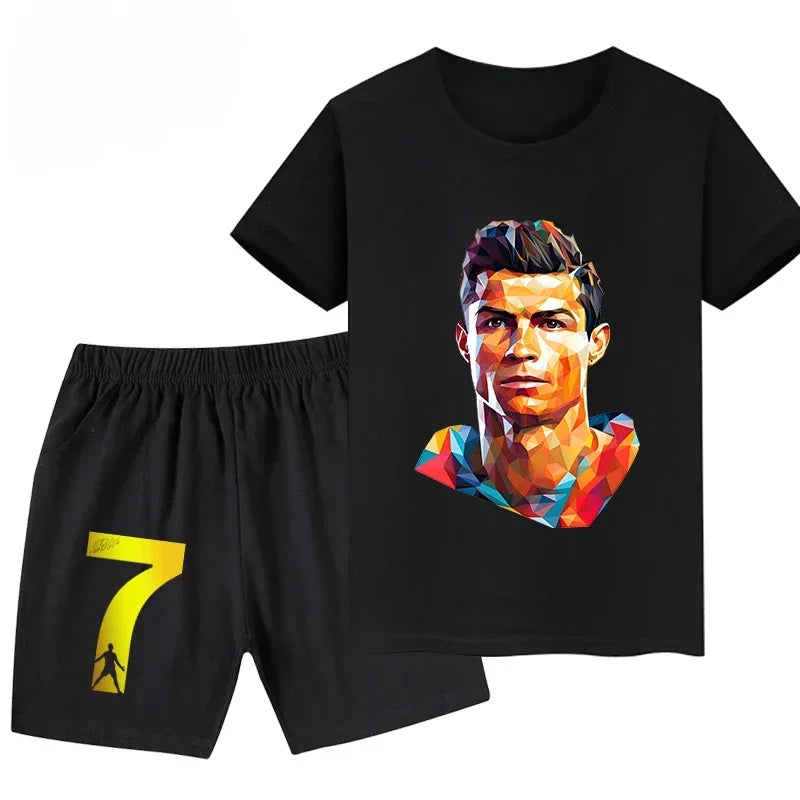 Ronaldo Summer Set for Kids: T-Shirt & Shorts Streetwear