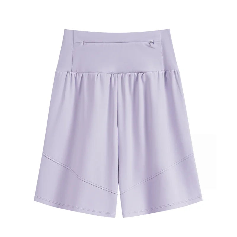 Women's High-Waisted Long Yoga Shorts with Pockets