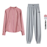 DRUR M-4XL Loose Fit Running Sets Women Quick Dry Sportswear Outfits 2 Piece Yoga Suit Gym Clothes Autumn Winter Tracksuit New 24 Hour Sport