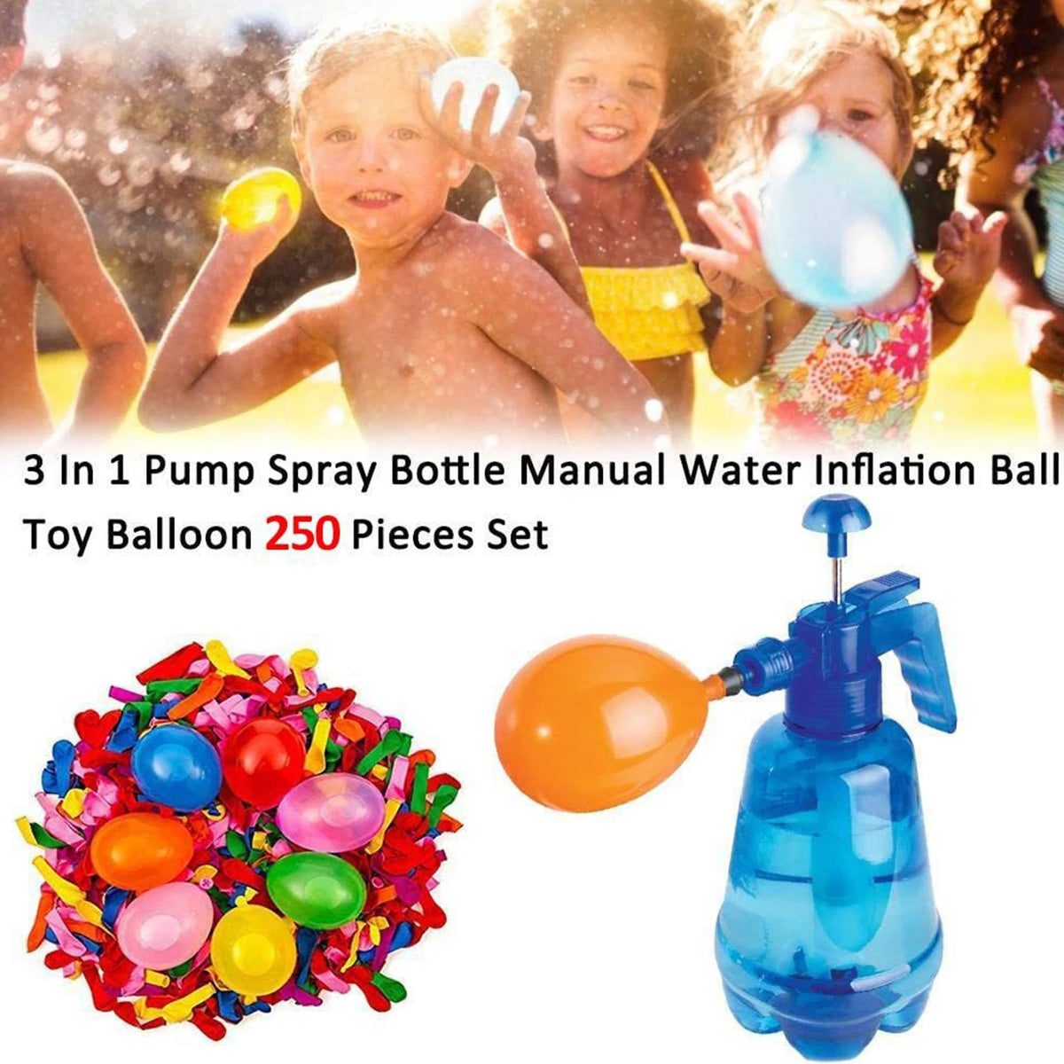 500-Count Water Balloon Inflator with Random Colors