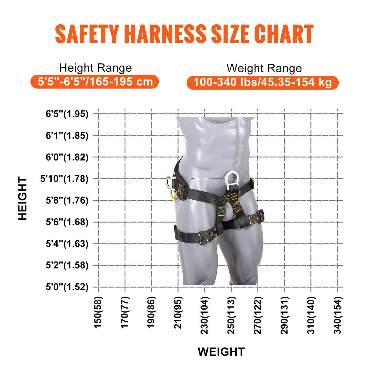 Half-Body Safety Harness Multi-Purpose Rock & Tree Climbing