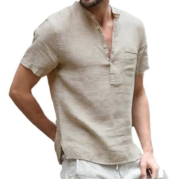 Men's Cotton Linen T-Shirt - Breathable Casual TeeMen's shirt24 Hour Sport