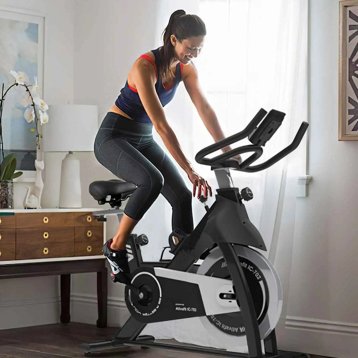 Indoor Cardio Workout: Stationary Bike with Heart Rate Tracking