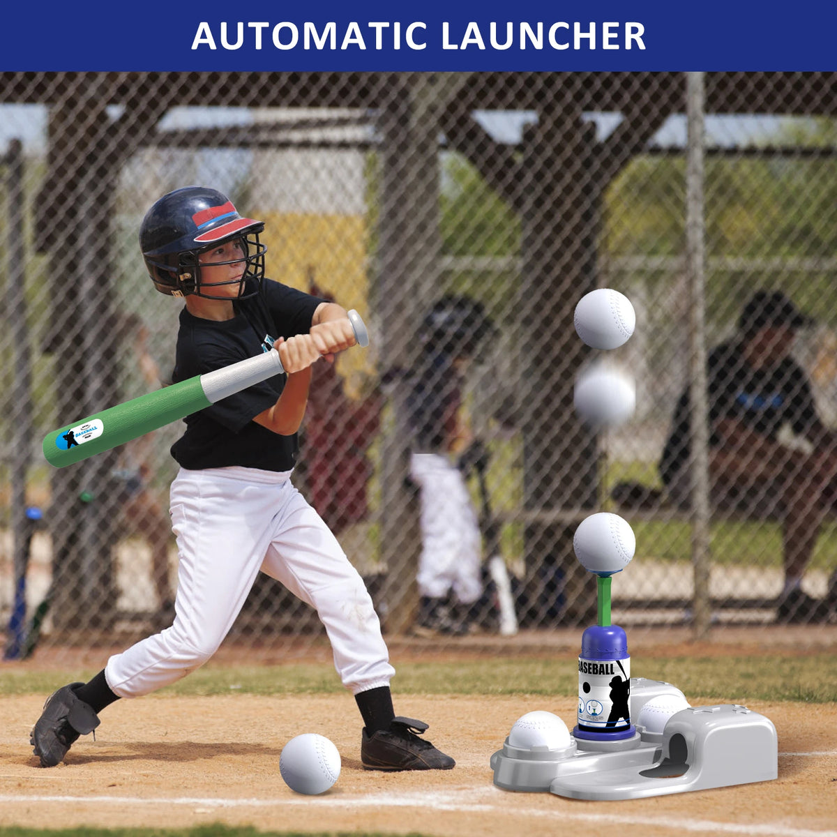 Outdoor Tee Ball Set | Adjustable Bat | Automatic Pitcher