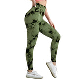 Women's Fitness Leggings with Tie-Dye Design
