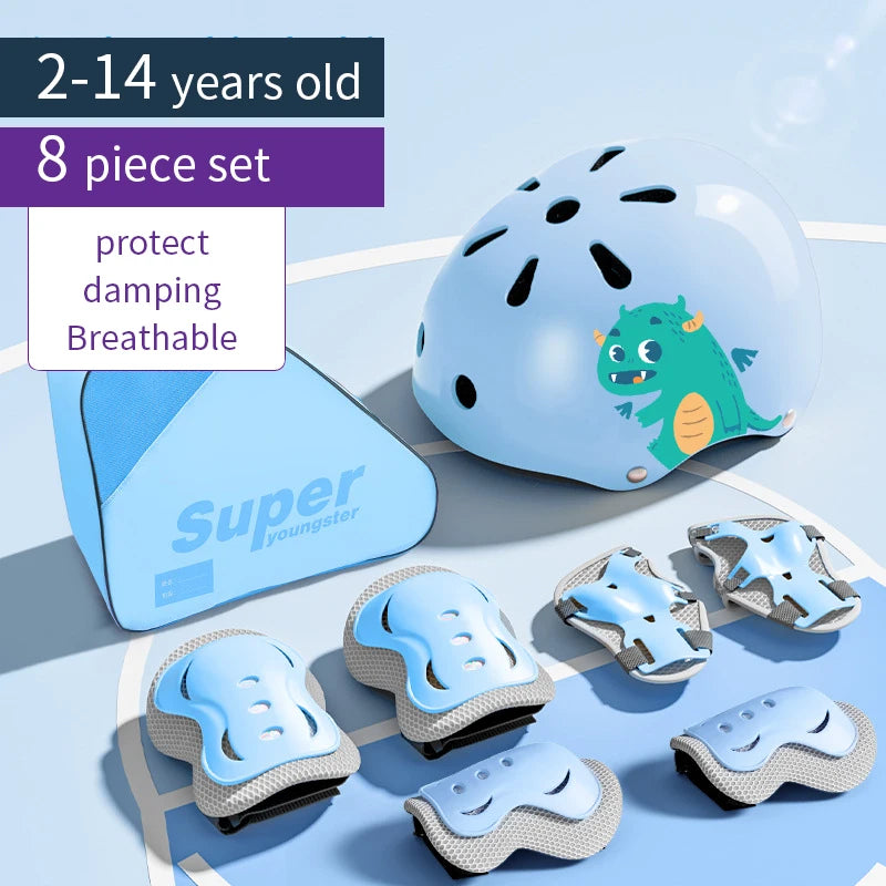 Kids' Protective Gear Set: Helmet & Pads for Ages 2-14