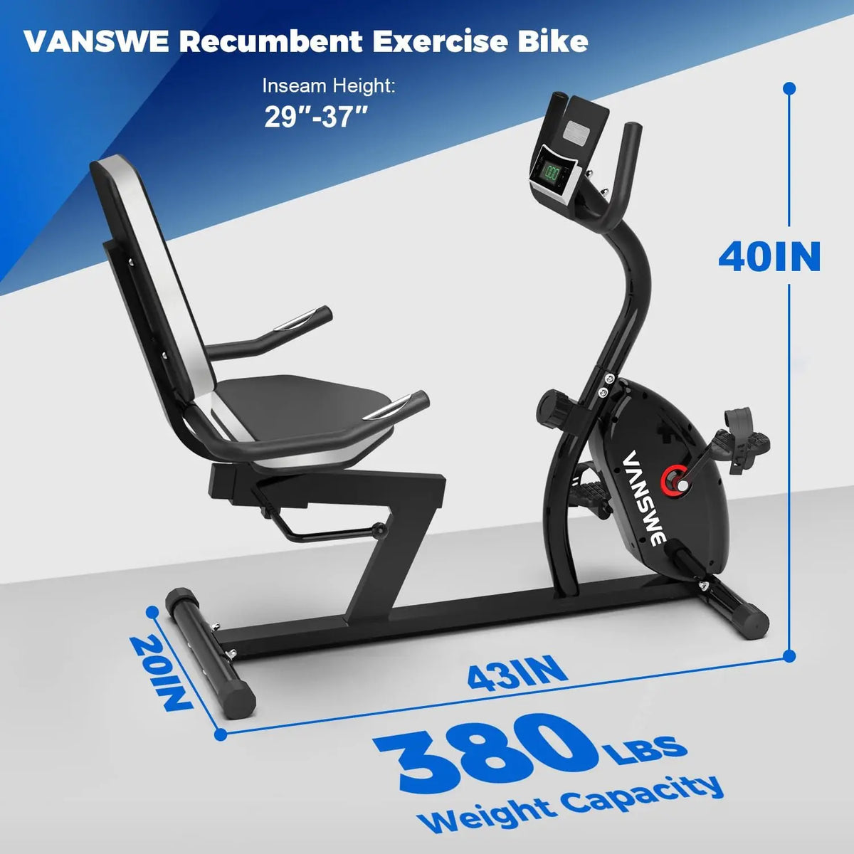 Magnetic Resistance Recumbent Bike with Smart Features