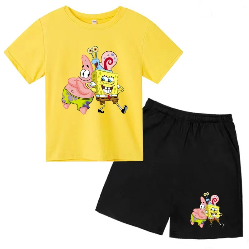 Kids' SpongeBob Anime T-Shirt & Shorts Set