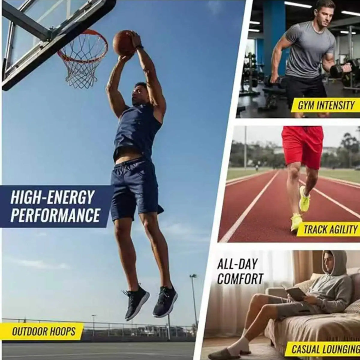 5-Pack Men's Mesh Athletic Shorts with Zipper Pockets Quick-Dry