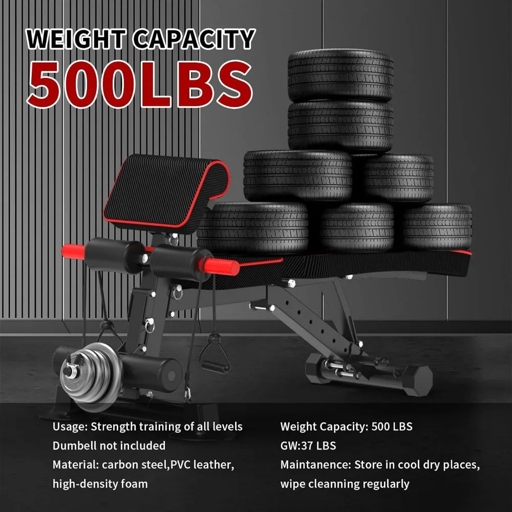 Foldable Weight Bench with 600lb Capacity