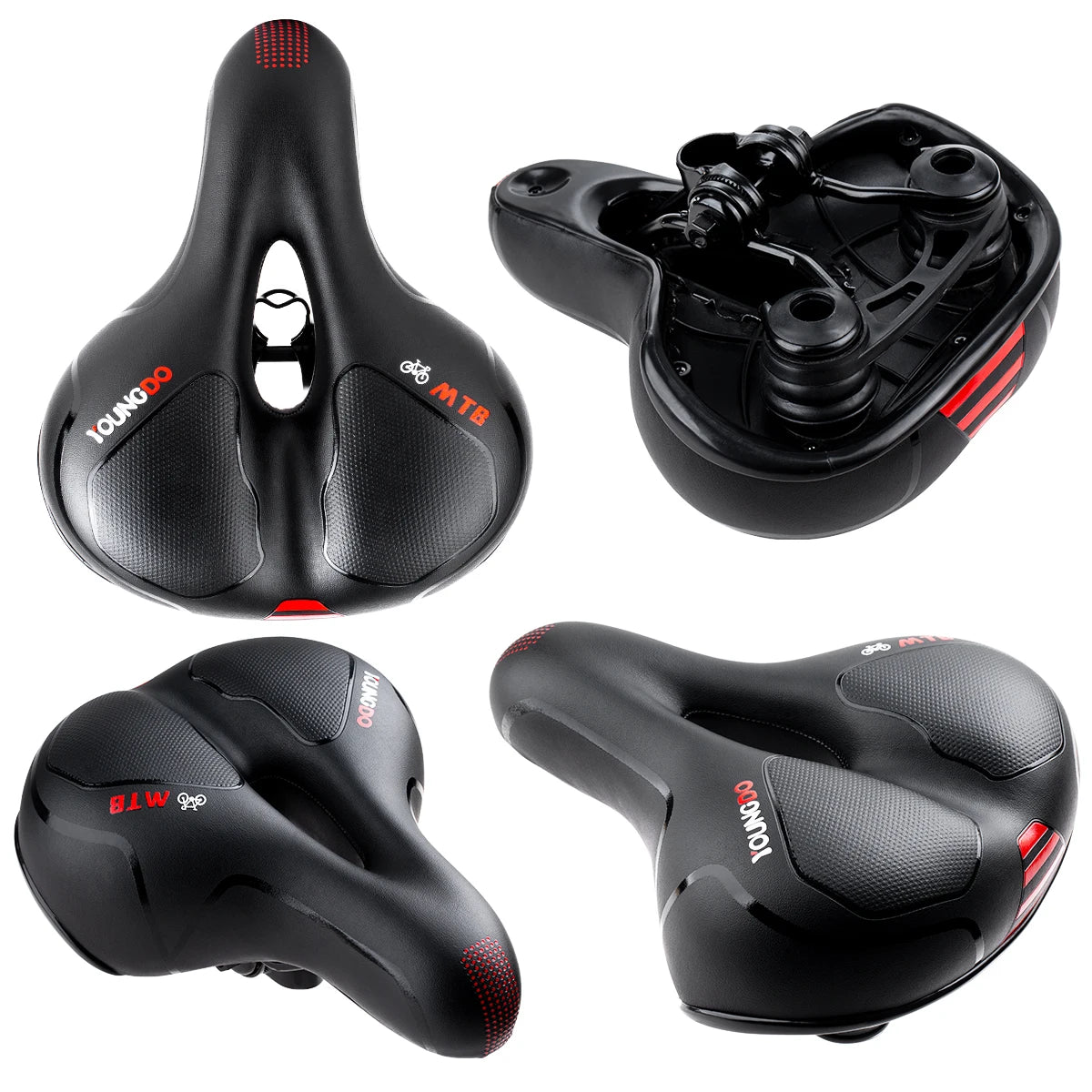 PU Leather Bike Seat with Gel Padding