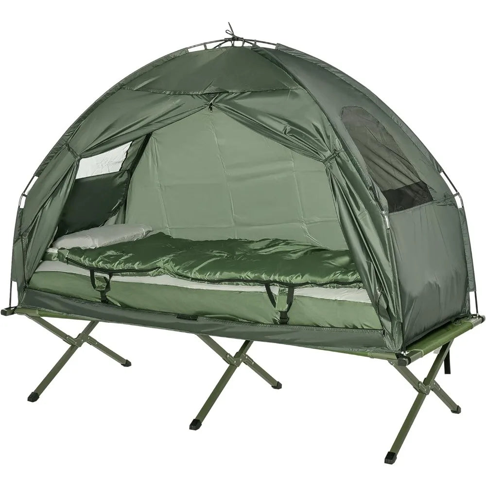 Portable Camping Cot with Sleeping Bag
