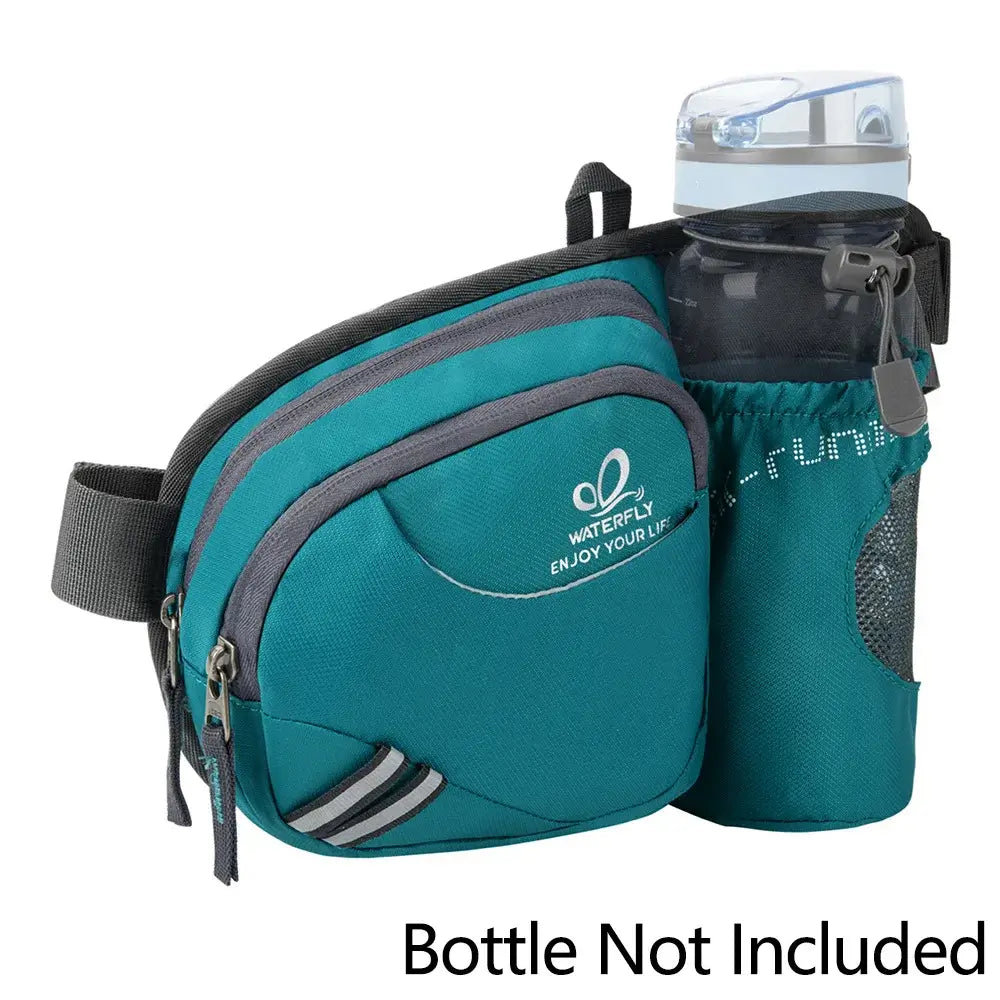 WATERFLY Fanny Pack Waist Bag For Women Men With Water Bottle Holder Hiking Belt Bum Bags For Running Walking DogWalking Travel