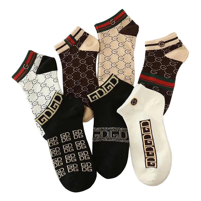 Luxury Geometric Ankle Socks for Winter