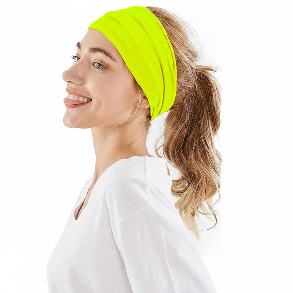 Fluorescent Wide Yoga Headband: Non-Slip Sweatband