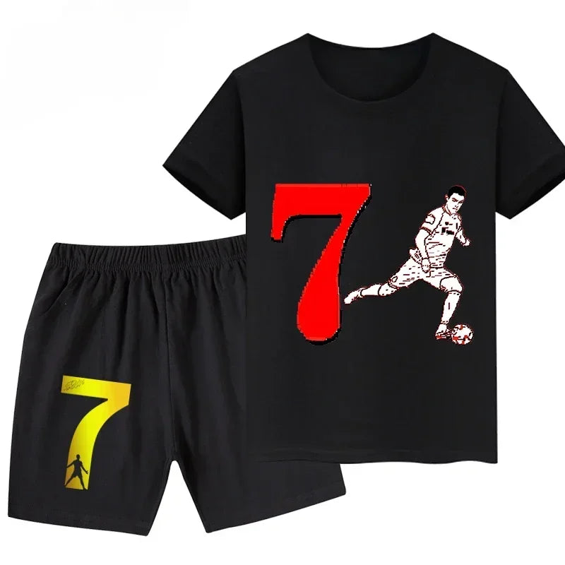 Ronaldo Summer Set for Kids: T-Shirt & Shorts Streetwear