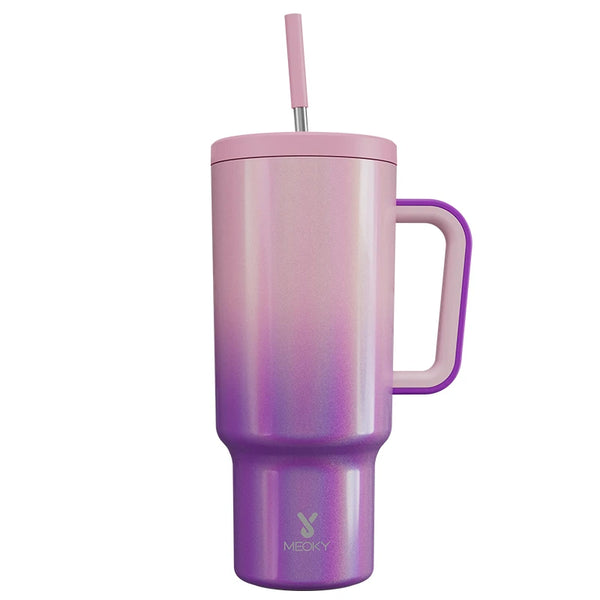 40oz Cup Gradient Large Water Bottle with Straw  