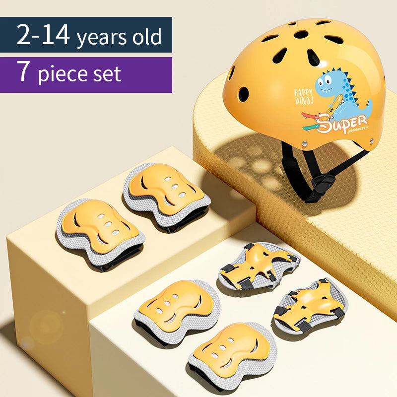 Kids' Protective Gear Set: Helmet & Pads for Ages 2-14