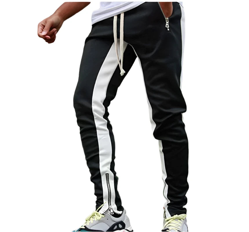 Men's Autumn Jogging Pants with Zippered Cuffs