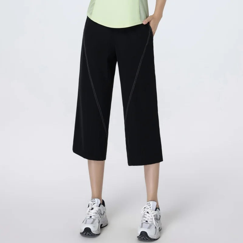 Women's Non-See-Through Running & Yoga Capri Pants
