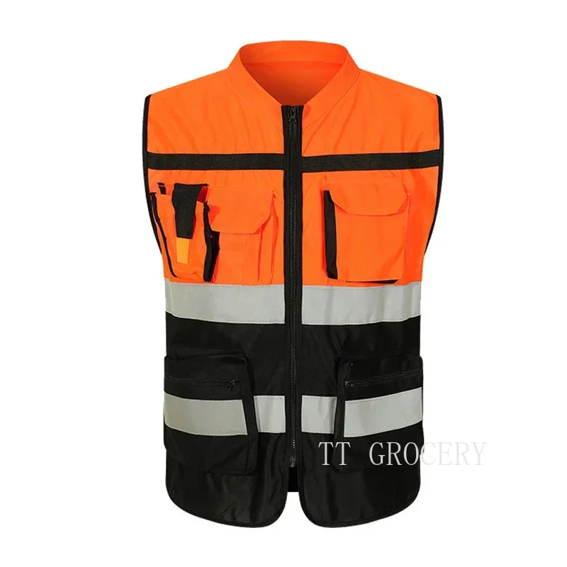 Safety First: Men's Reflective Work Vest with Practical Features