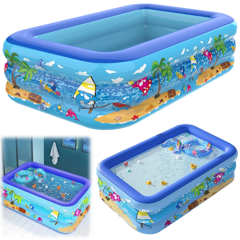 Thickened Inflatable Pool with Cartoon Design