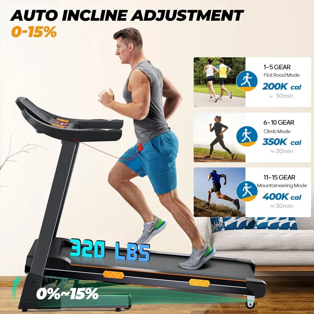 Powerful Motor for Intense Running - 3.5 HP Electric Treadmill