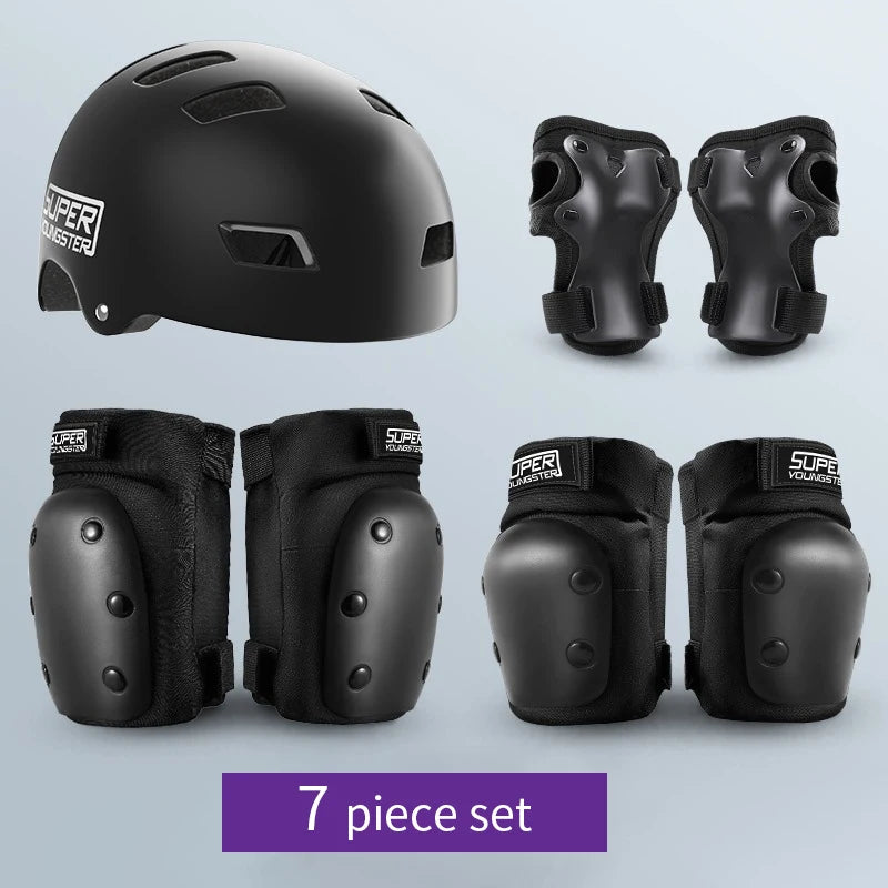 Kids' Protective Gear Set: Helmet & Pads for Ages 2-14