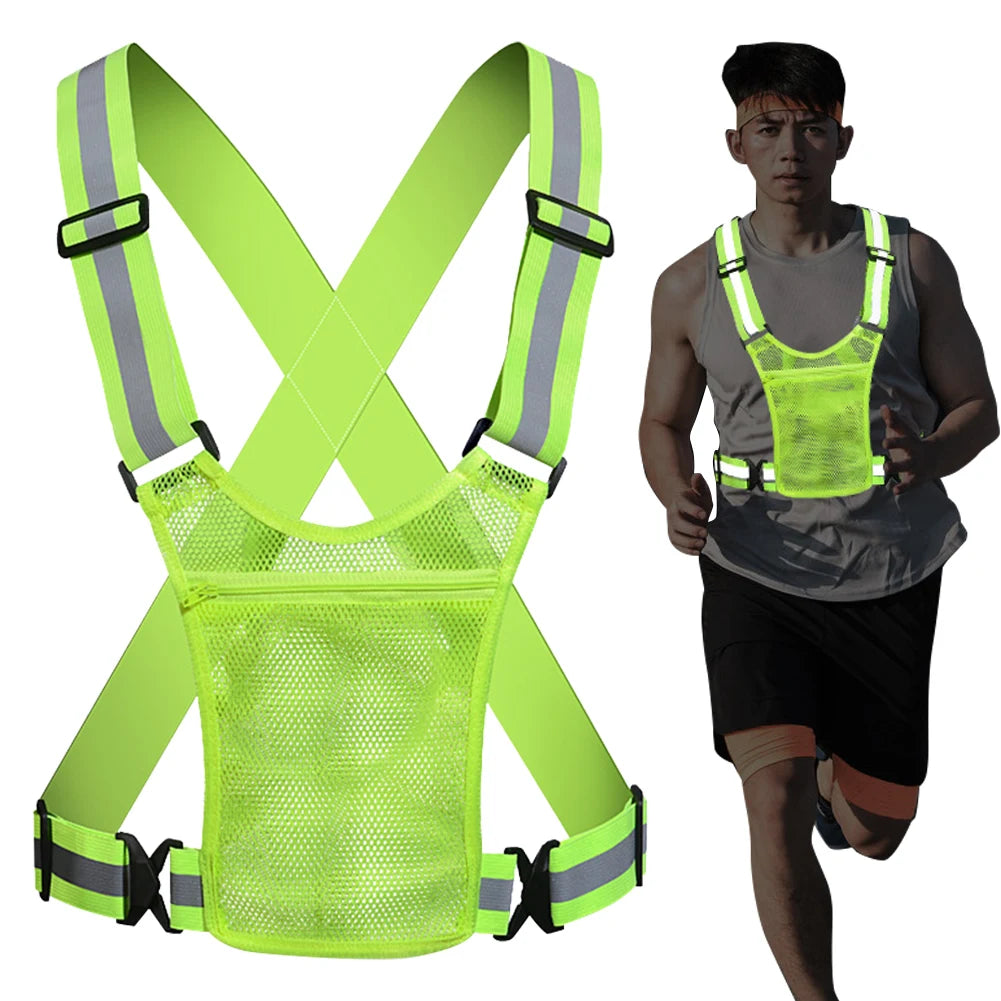 Lightweight Reflective Safety Vest with Storage Pouch