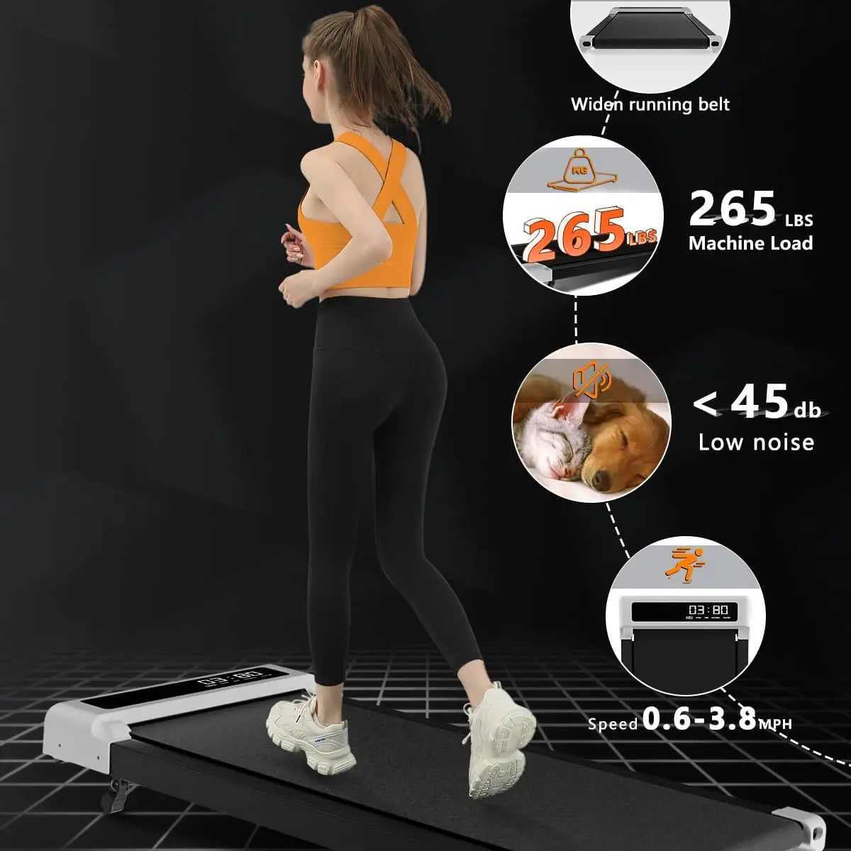 Walk, Jog, or Run Anywhere: 2-in-1 Folding Treadmill