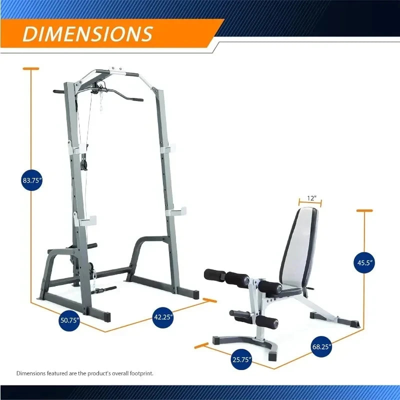 Deluxe Power Rack & Bench for Home Workouts