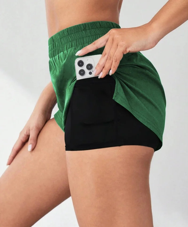 Quick-Dry 2-in-1 Running & Gym Shorts for Women