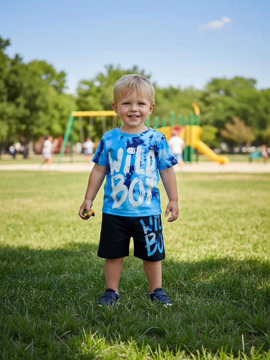 Toddler Boy Summer Clothes: Tie-Dye Shirt & Shorts Set