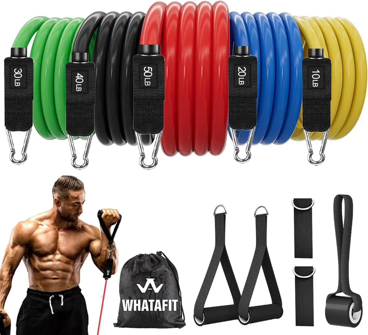Resistance Bands Set for Home Gym, Therapy & Strength