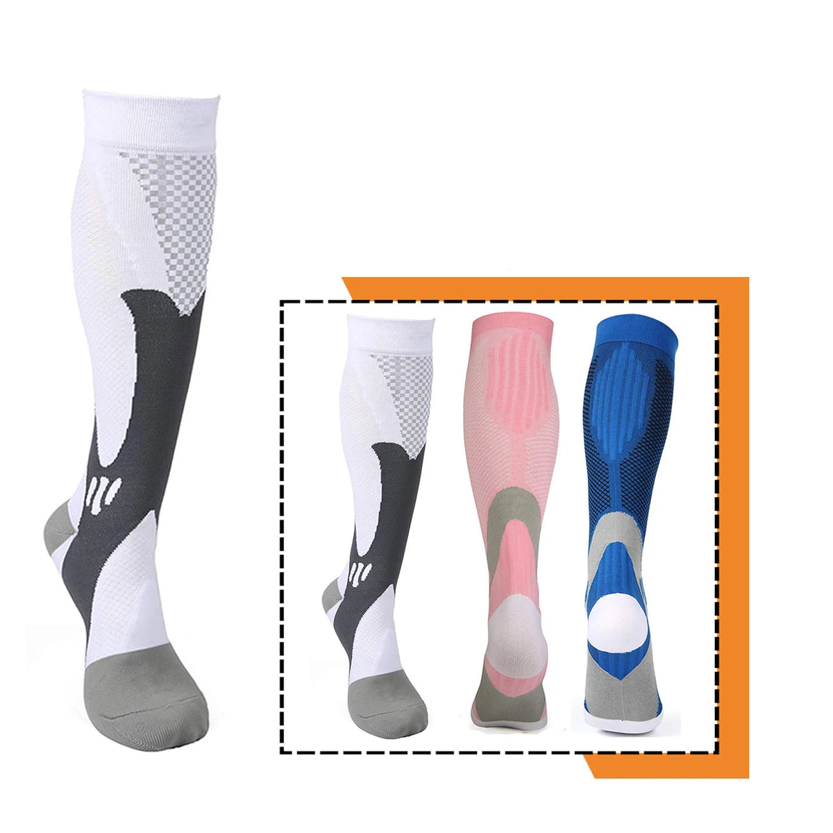 3-Pack Men's & Women's Medical Athletic Compression Socks