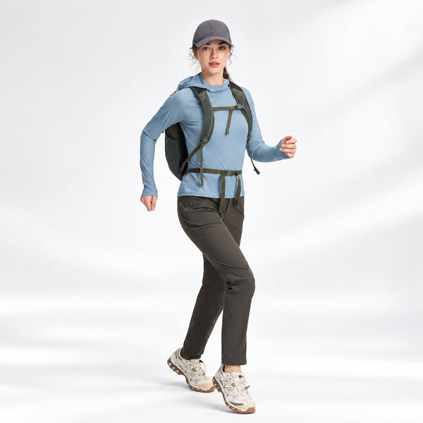 Women's Quick-Dry Sun Hoodie for Hiking, Fishing & Running
