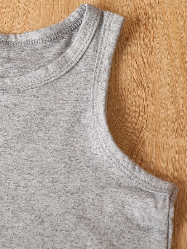 Toddler Boys' Round Neck Vest and Shorts Summer Outfit