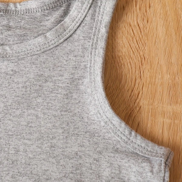 Toddler Boys' Round Neck Vest and Shorts Summer Outfit